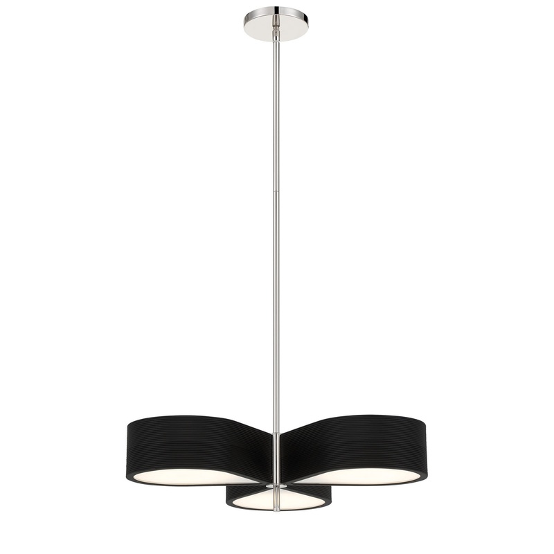 George Kovacs P5345-572-L Side Step LED Pendant, Coal With Polished Nickel
