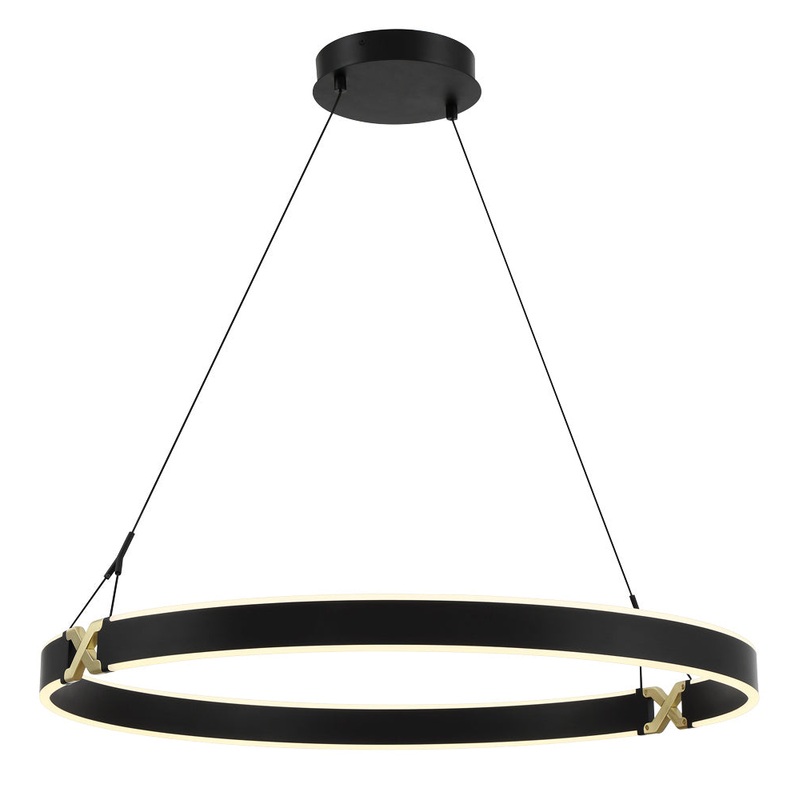 George Kovacs P5406-689-L Recovery X LED Pendant, Coal And Satin Brass