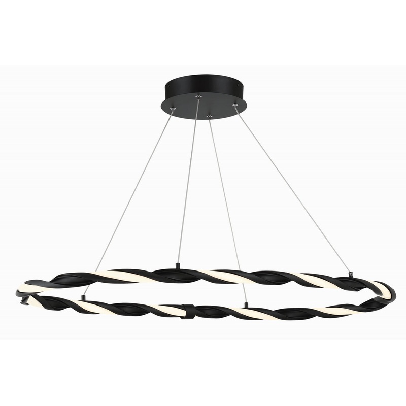 George Kovacs P5482-66A-L Convolution LED Pendant, Matte Black