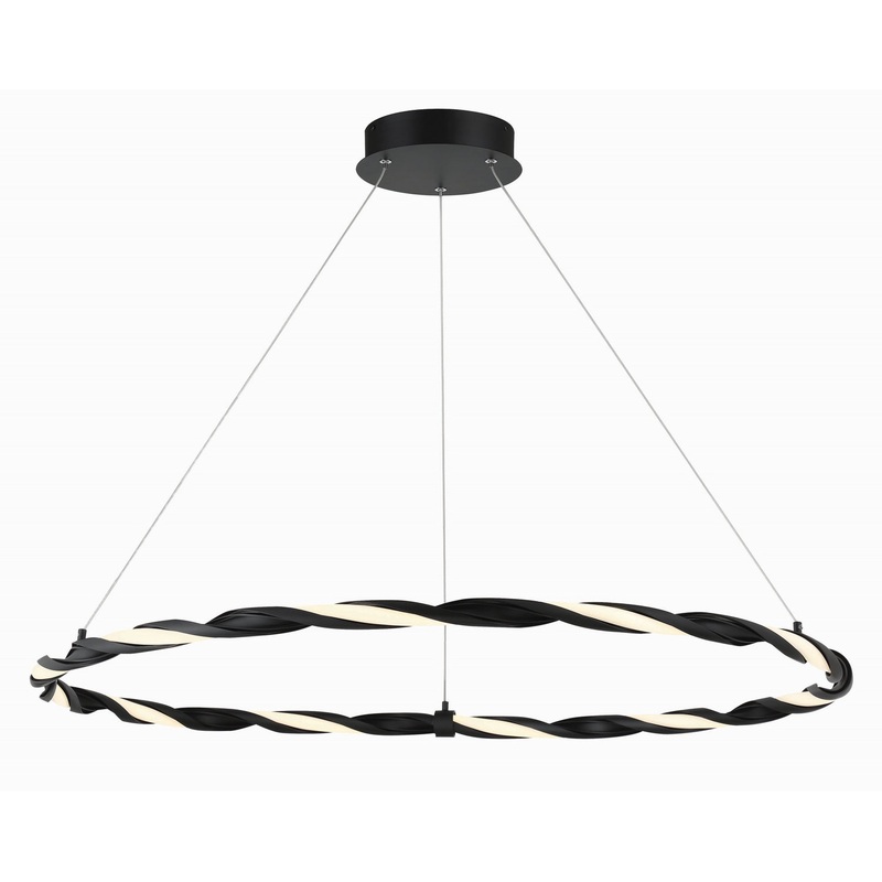 George Kovacs P5483-66A-L Convolution LED Island Pendant, Matte Black
