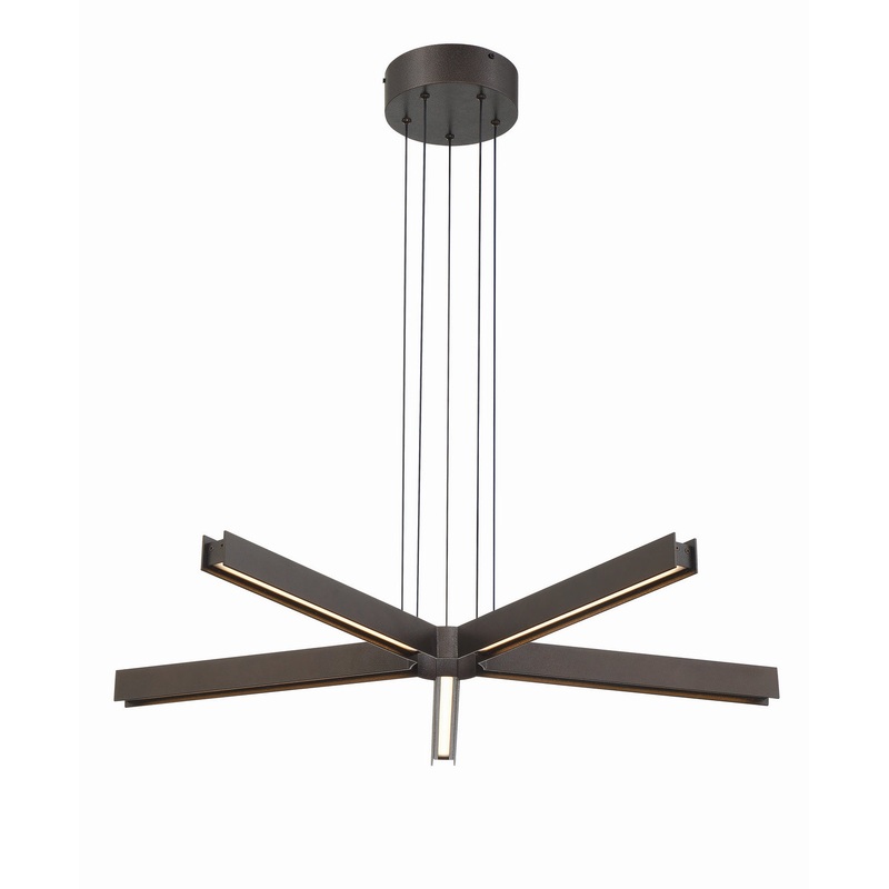 George Kovacs P5490-172-L Structure LED Chandelier, Smoked Iron