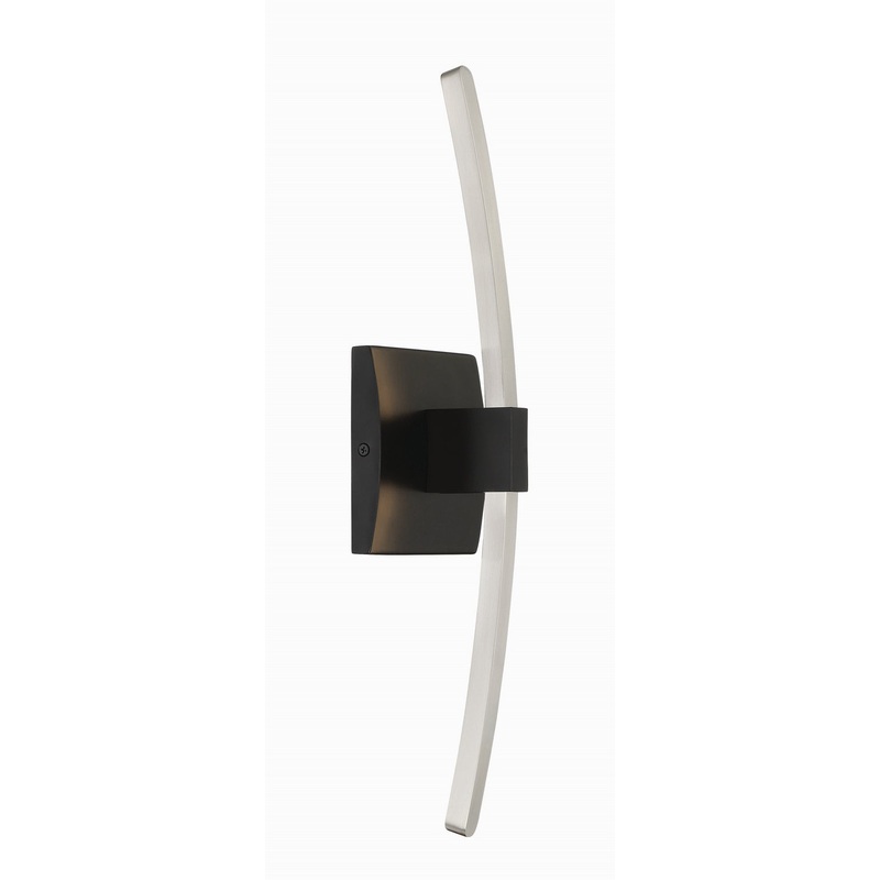 George Kovacs P5502-691-L Archer LED Wall Sconce, Coal With Brushed Nickel