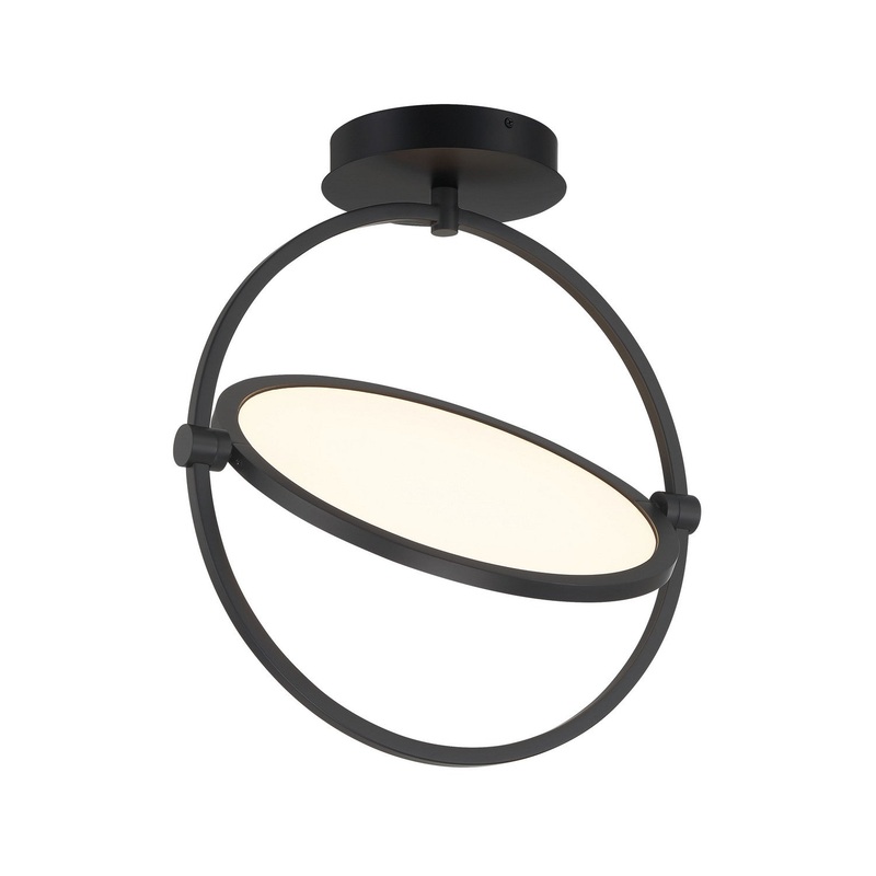George Kovacs P5545-66A-L Studio 23 LED Semi Flush Mount, Coal