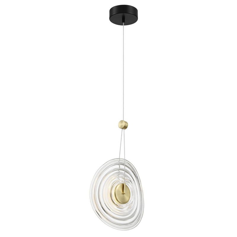 George Kovacs P5600-884-L Topknot LED Pendant, Coal And Brushed Gold