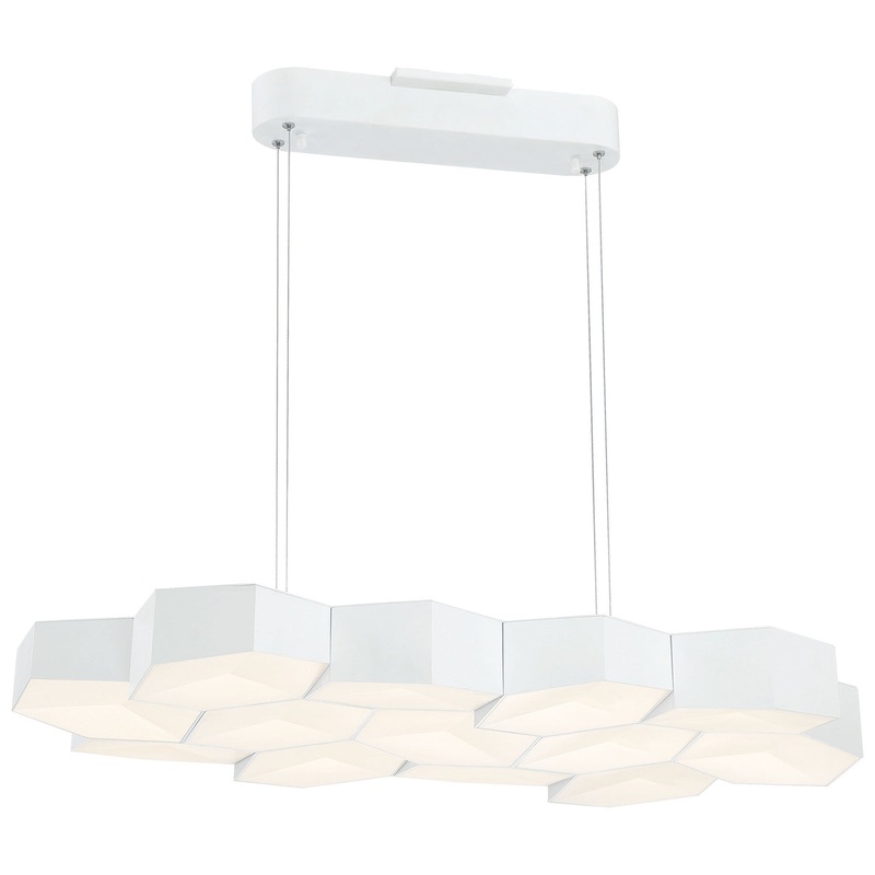 George Kovacs P8219-044B-L Hexacomb LED Pendant, Matte White