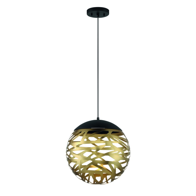 George Kovacs P934-688-L Golden Eclipse LED Pendant, Coal And Honey Gold