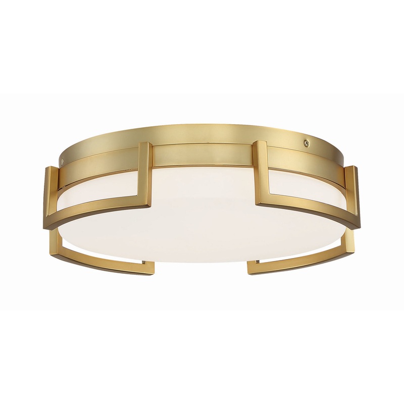 George Kovacs P953-2-248-L Bezel Set LED Flush Mount, Honey Gold