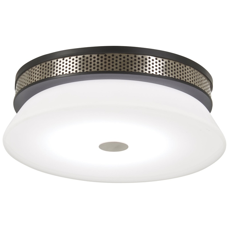 George Kovacs P955-691-L Tauten LED Flush Mount, Coal With Brushed Nickel