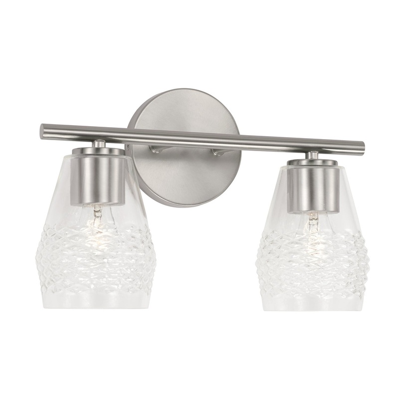 Capital Lighting 145021BN-524 Dena Two Light Vanity, Brushed Nickel (Discontinued)