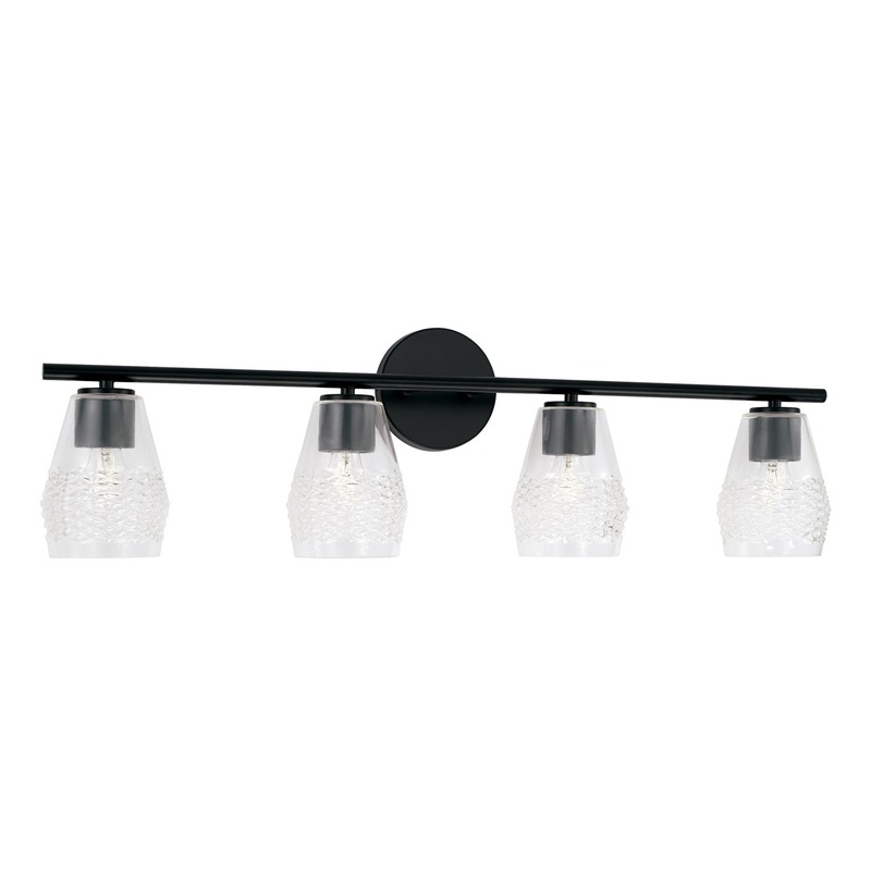 Capital Lighting 145041MB-524 Dena Four Light Vanity, Matte Black (Discontinued)