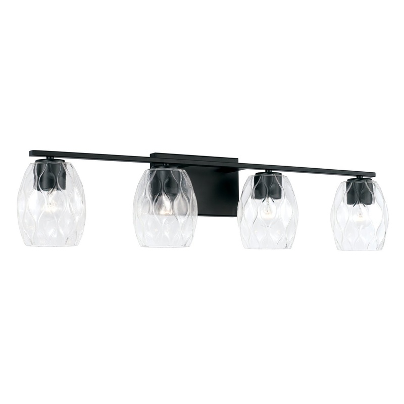 Capital Lighting 145341MB-525 Lucas Four Light Vanity, Matte Black (Discontinued)