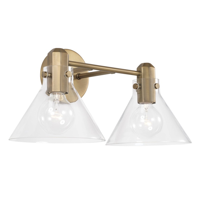 Capital Lighting 145821AD-528 Greer Two Light Vanity, Aged Brass (Discontinued)
