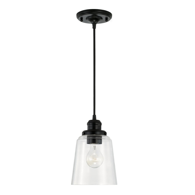 Capital Lighting 3718MB-135 Fallon One Light Pendant, Matte Black
