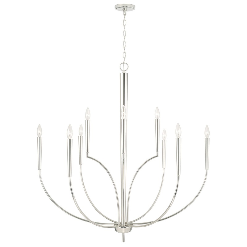 Capital Lighting 445901PN Holden Ten Light Chandelier, Polished Nickel