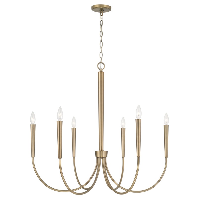 Capital Lighting 445961AD Holden Six Light Chandelier, Aged Brass