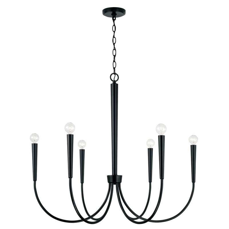 Capital Lighting 445961MB Holden Six Light Chandelier, Matte Black
