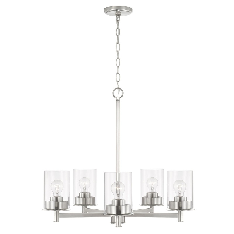 Capital Lighting 446851BN-532 Mason Five Light Chandelier, Brushed Nickel