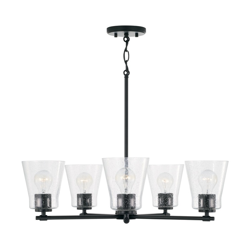 Capital Lighting 446951MB-533 Baker Five Light Chandelier, Matte Black