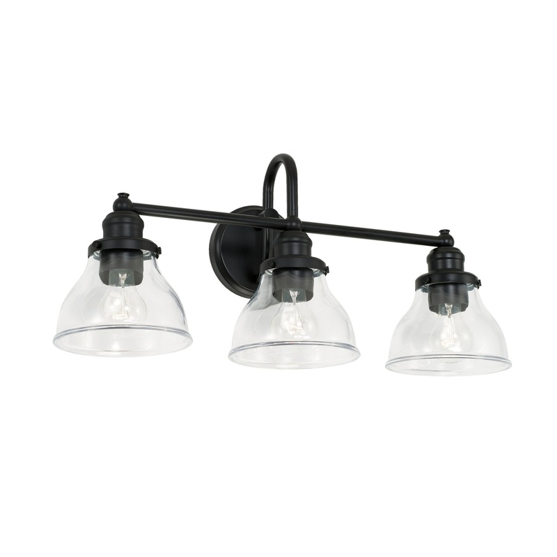 Capital Lighting 8303MB-461 Baxter Three Light Vanity, Matte Black