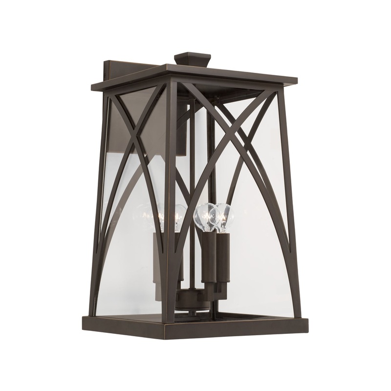 Capital Lighting 946541OZ Marshall Four Light Outdoor Wall Lantern, Oiled Bronze