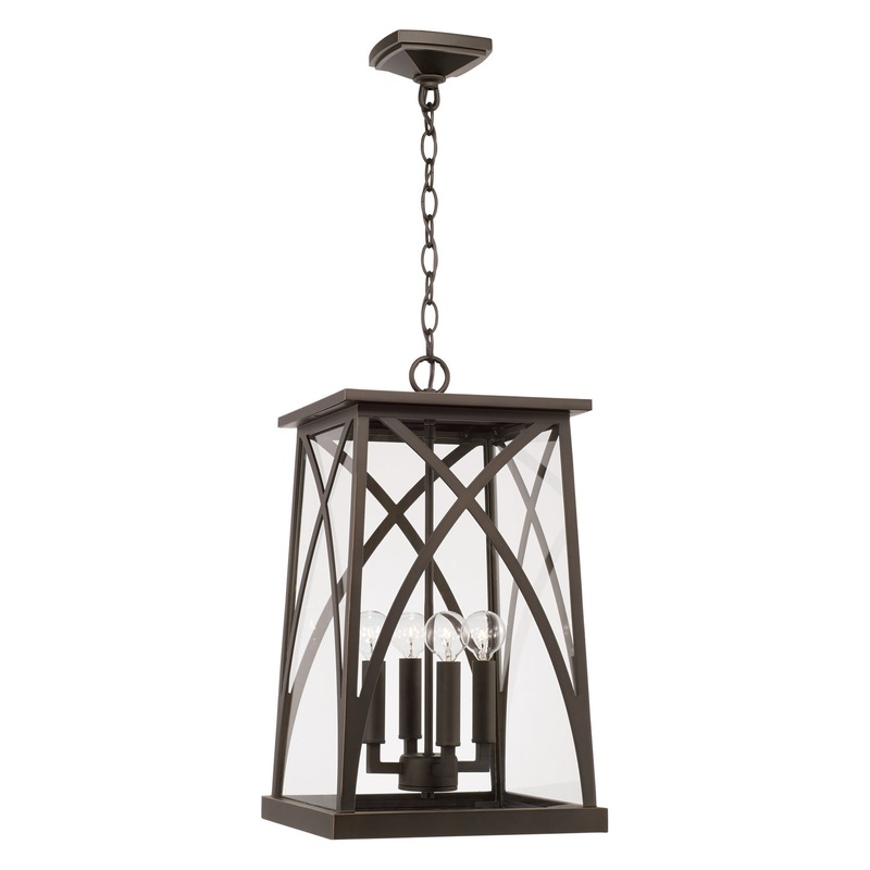 Capital Lighting 946542OZ Marshall Four Light Outdoor Hanging Lantern, Oiled Bronze (Discontinued)