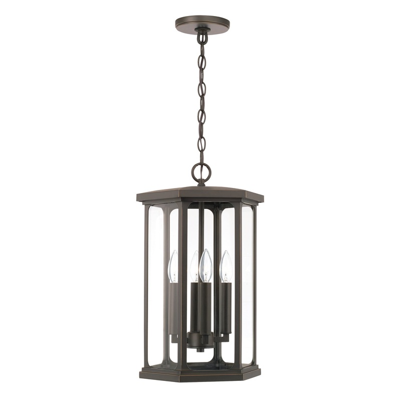 Capital Lighting 946642OZ Walton Four Light Outdoor Hanging Lantern, Oiled Bronze (Discontinued)