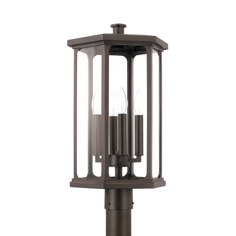 Capital Lighting 946643OZ Walton Four Light Outdoor Post Lantern, Oiled Bronze (Discontinued)
