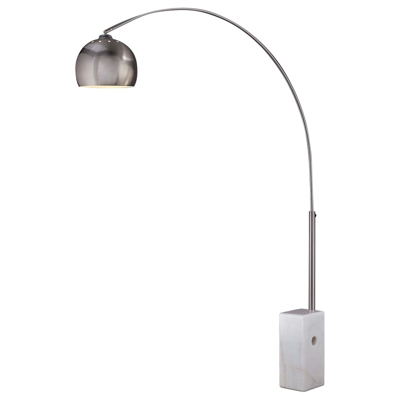 George Kovacs P054-084 George's Reading Room LED Arc Floor Lamp, Brushed Nickel