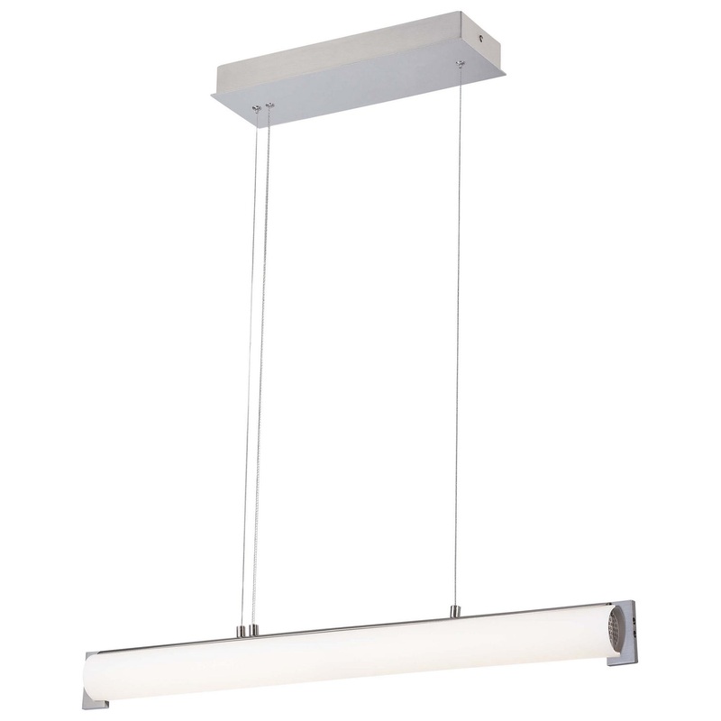 George Kovacs P1151-084-L Tube LED Island Pendant, Brushed Nickel