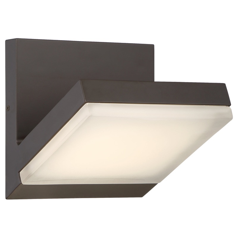 George Kovacs P1259-143-L Angle LED Outdoor Lantern, Oil Rubbed Bronze