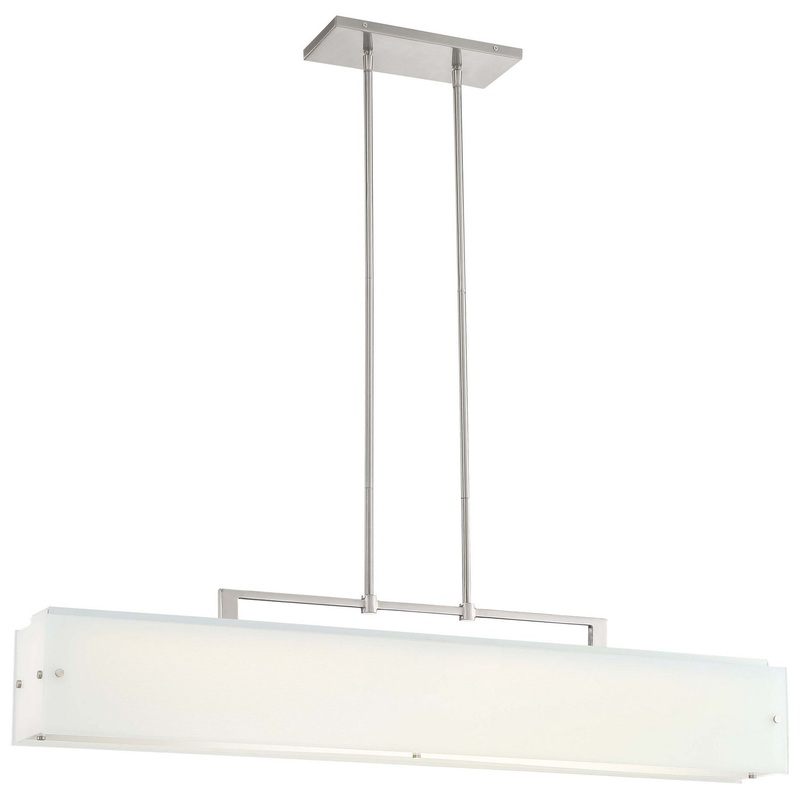 George Kovacs P1326-084-L Button LED Island Pendant, Brushed Nickel