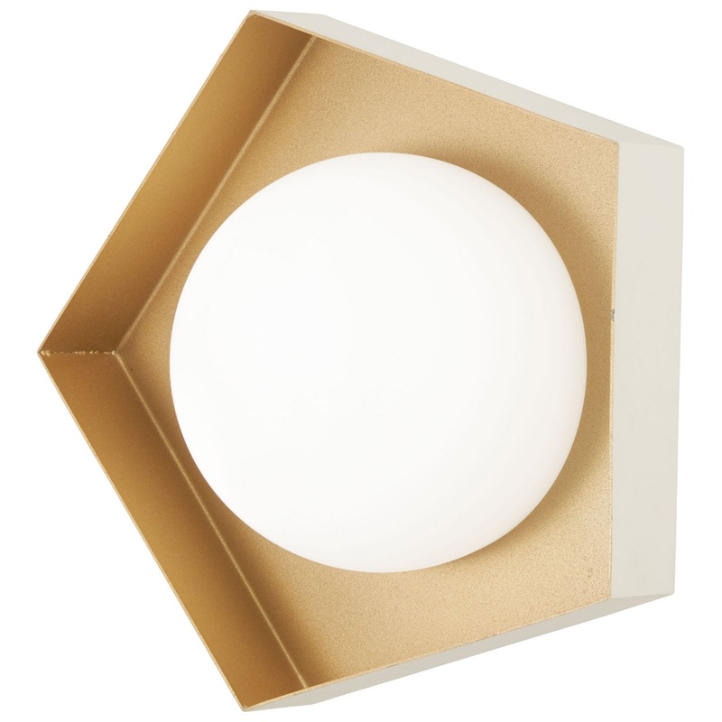 George Kovacs P1391-044G-L Five-O LED Bath, Textured White W/Gold Leaf