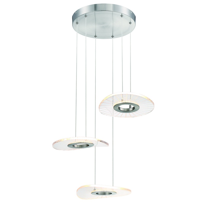 George Kovacs P1783-084-L Light Ray LED Pendant, Brushed Nickel