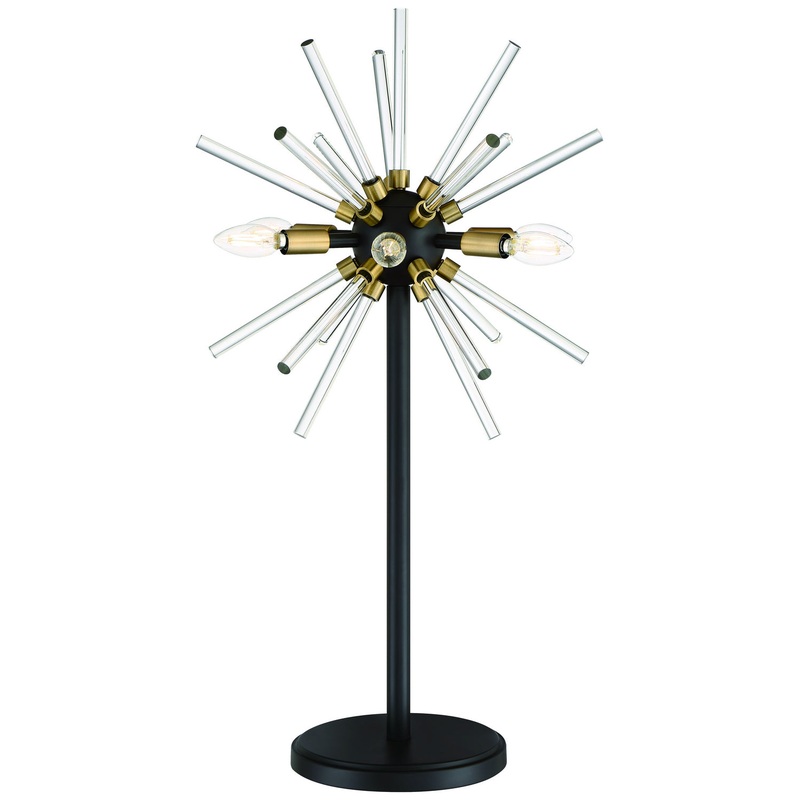 George Kovacs P1797-416-L Spiked LED Table Lamp, Painted Bronze W/Natural Brush