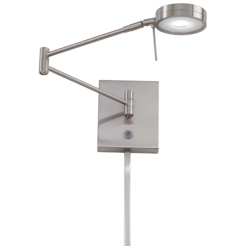 George Kovacs P4308-084 George's Reading Room LED Swing Arm Wall Lamp, Brushed Nickel