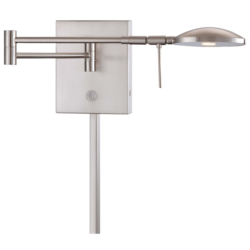 George Kovacs P4338-084 George's Reading Room LED Swing Arm Wall Lamp, Brushed Nickel