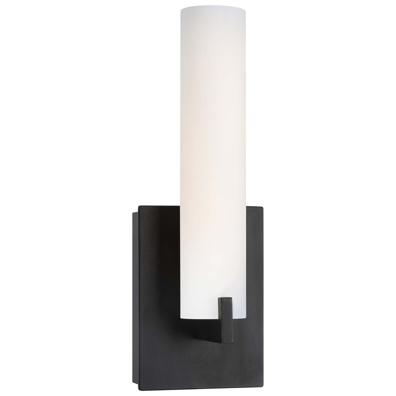 George Kovacs P5040-37B-L Tube LED Wall Sconce, Dark Restoration Bronze