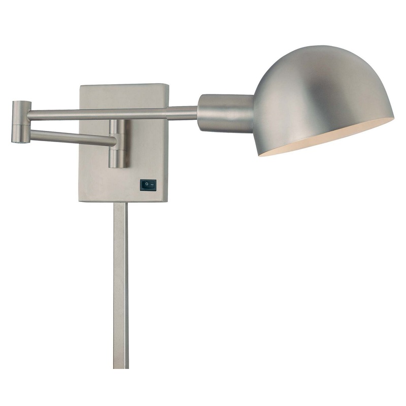 George Kovacs P600-3-603 Task Wall Sconces LED Swing Arm Wall Sconce, Matte Brushed Nickel