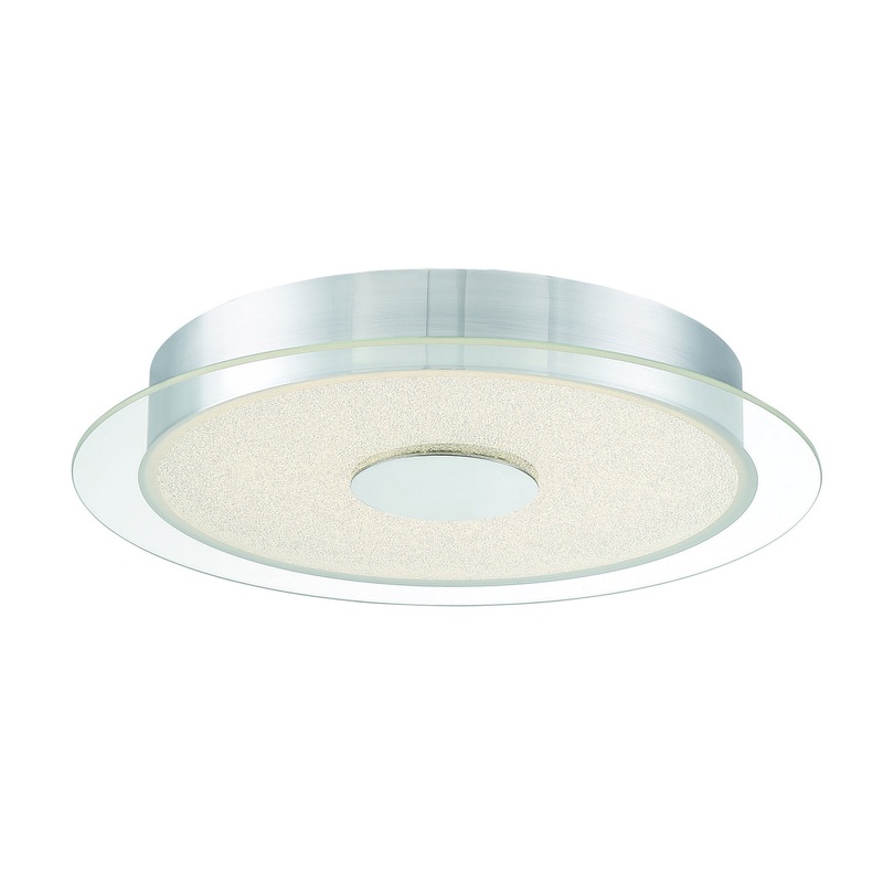 George Kovacs P845-077-L Diamond Dust LED Flush Mount, Chrome