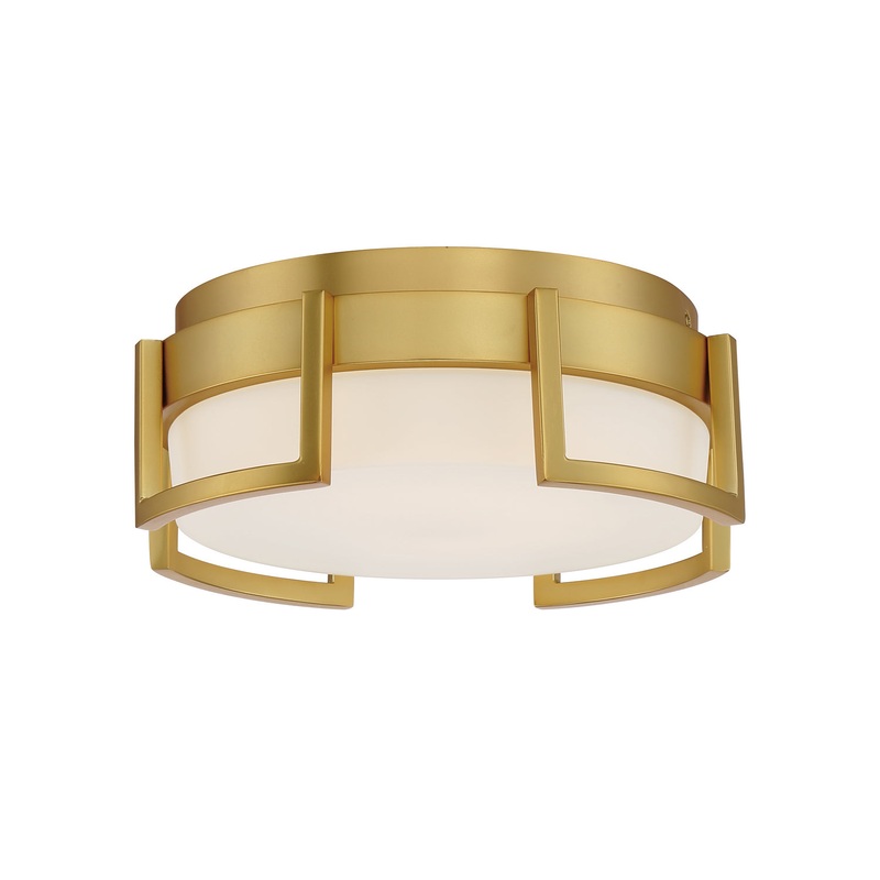 George Kovacs P953-1-248-L Bezel Set LED Flush Mount, Honey Gold