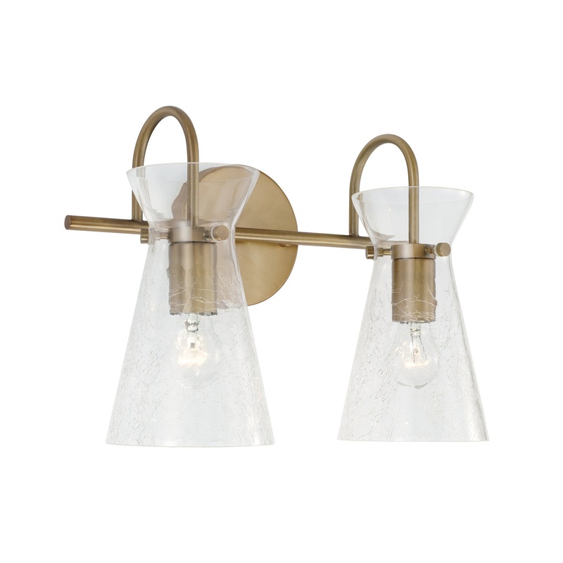 Capital Lighting 142421AD Mila Two Light Vanity, Aged Brass