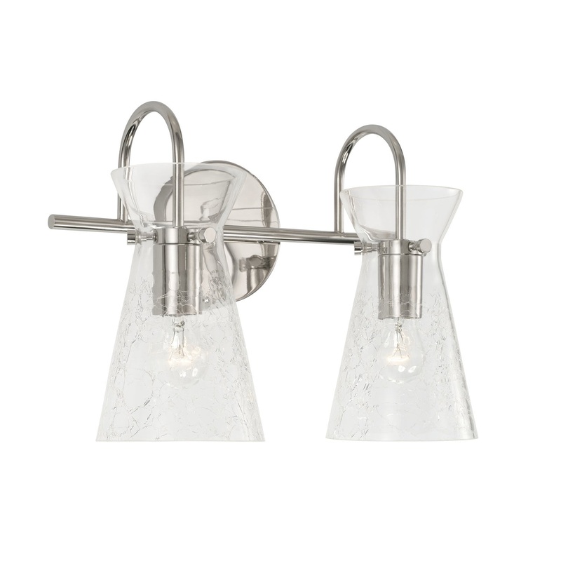 Capital Lighting 142421PN Mila Two Light Vanity, Polished Nickel