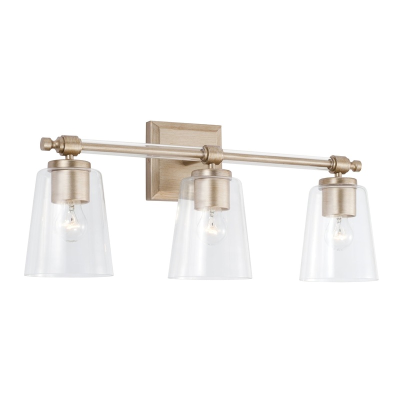 Capital Lighting 144831BS-523 Breigh Three Light Vanity, Brushed Champagne