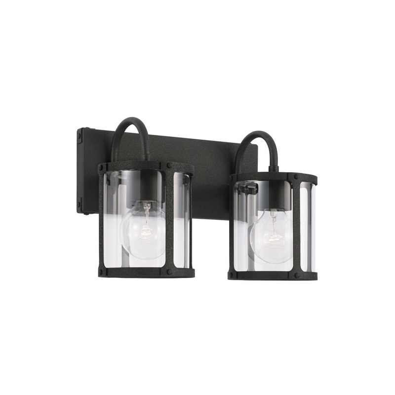 Capital Lighting 144921BI-527 Brennen Two Light Vanity, Black Iron