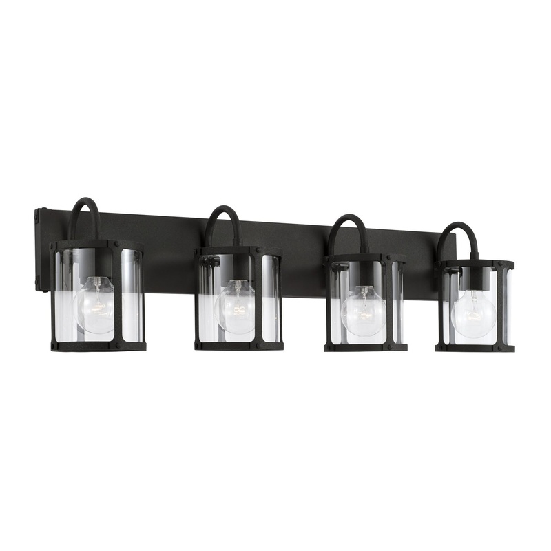 Capital Lighting 144941BI-527 Brennen Four Light Vanity, Black Iron
