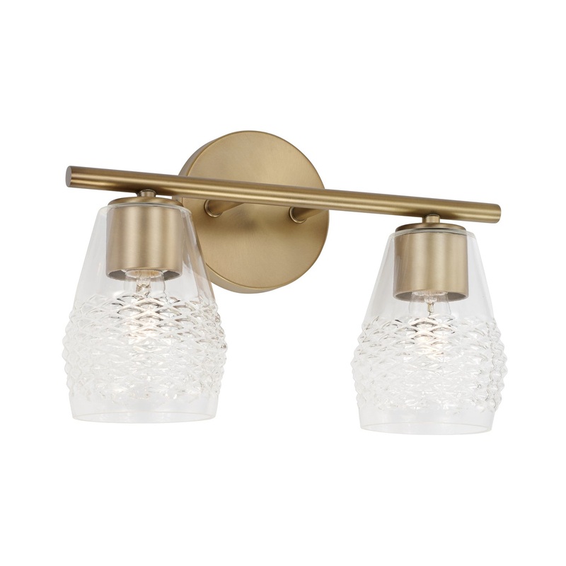 Capital Lighting 145021AD-524 Dena Two Light Vanity, Aged Brass (Discontinued)
