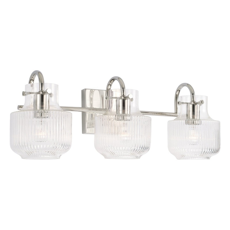 Capital Lighting 145131PN Nyla Three Light Vanity, Polished Nickel
