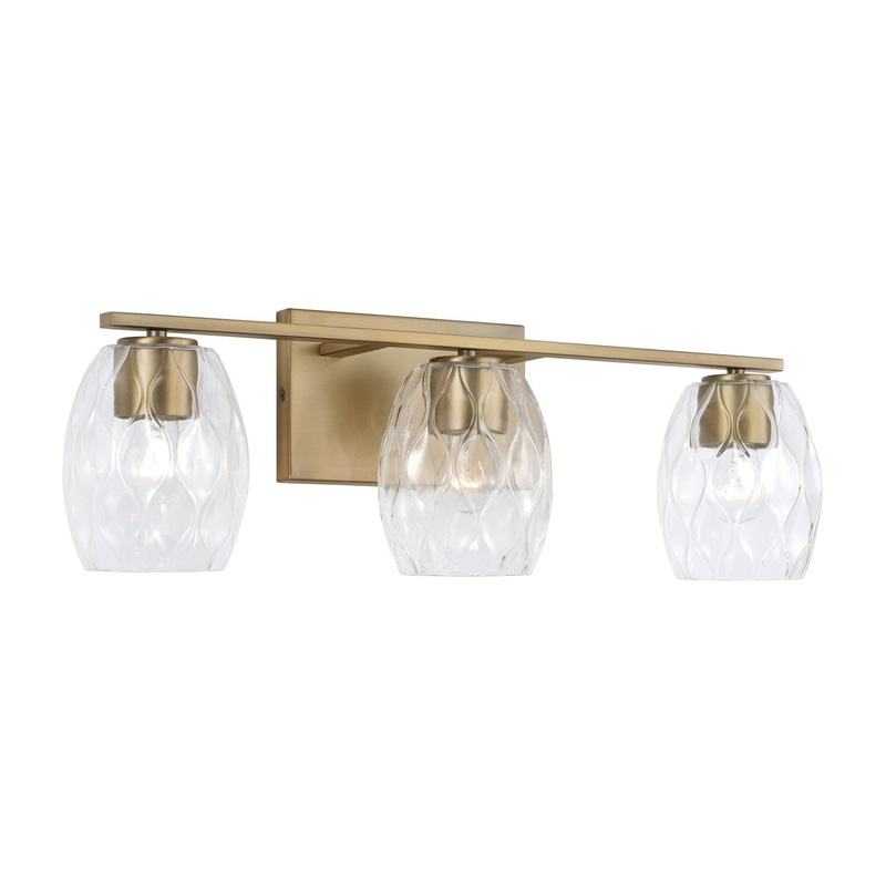 Capital Lighting 145331AD-525 Lucas Three Light Vanity, Aged Brass
