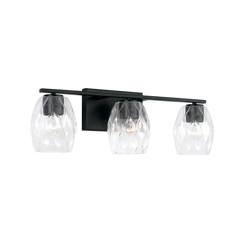 Capital Lighting 145331MB-525 Lucas Three Light Vanity, Matte Black