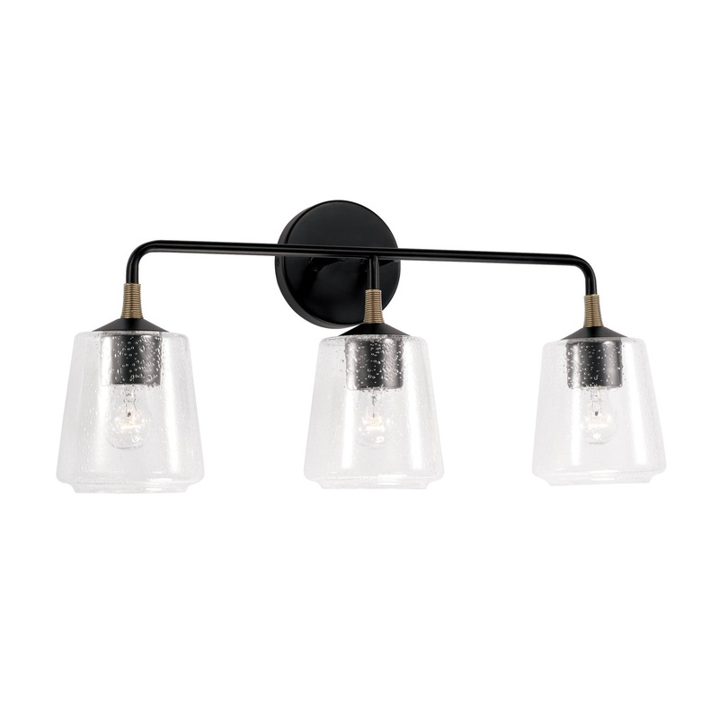 Capital Lighting 145631KB-530 Amara Three Light Vanity, Matte Black with Brass